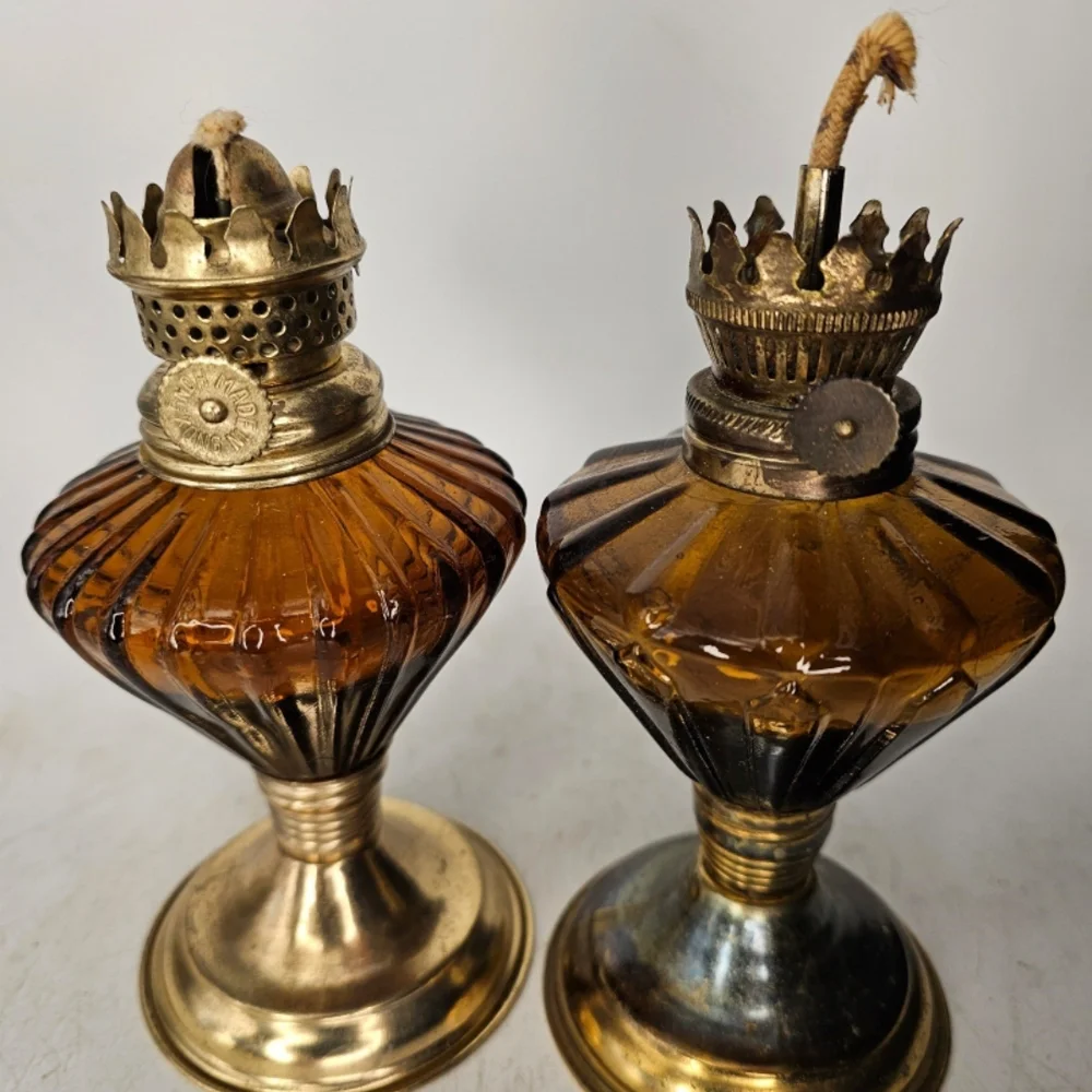 Unique Vintage Brown and Gold Lanterns with Ornate‎ Accents